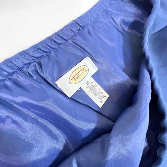 Talbots Two Piece Outfit Women's 18 Blue Top & Skirt Ruffles Matching Set - Picture 9 of 11